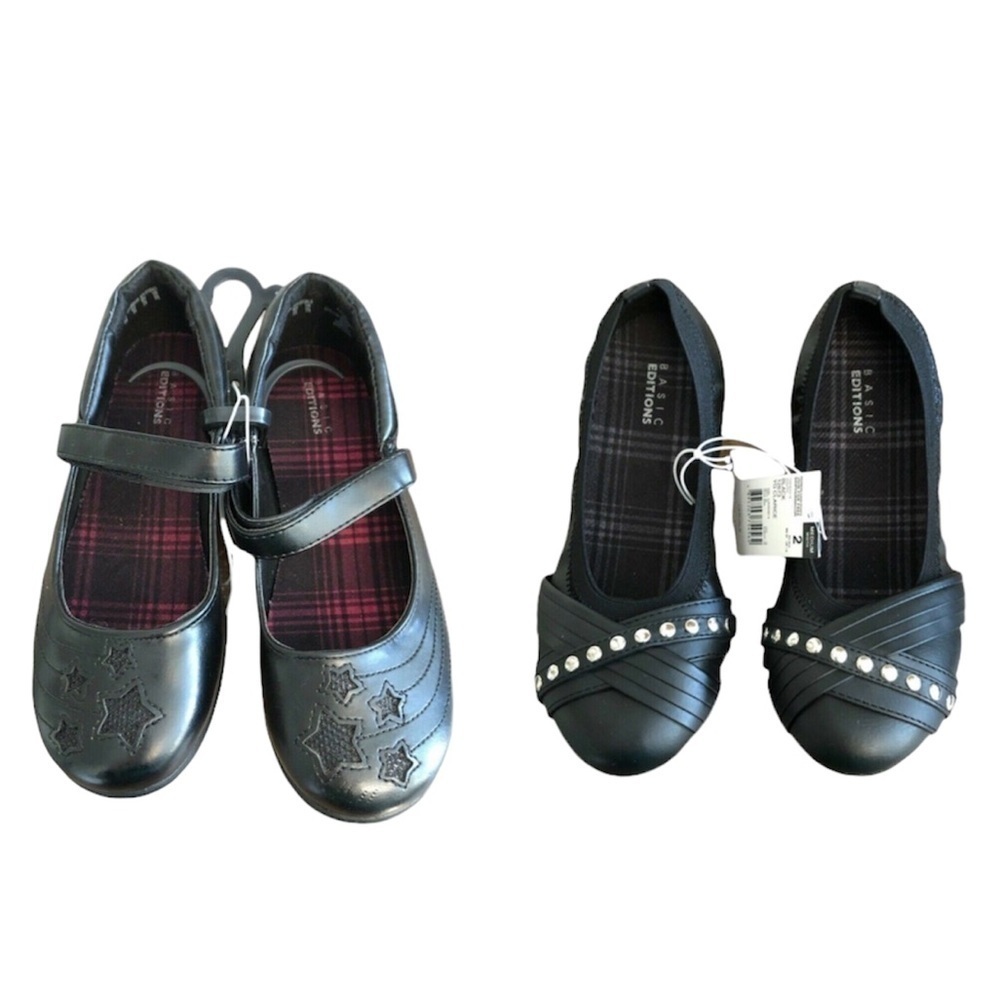 BASIC EDITIONS Shoe Bundle Girls Size 2M/3M Black Mary Jane Style Flats Bundle - Picture 6 of 13